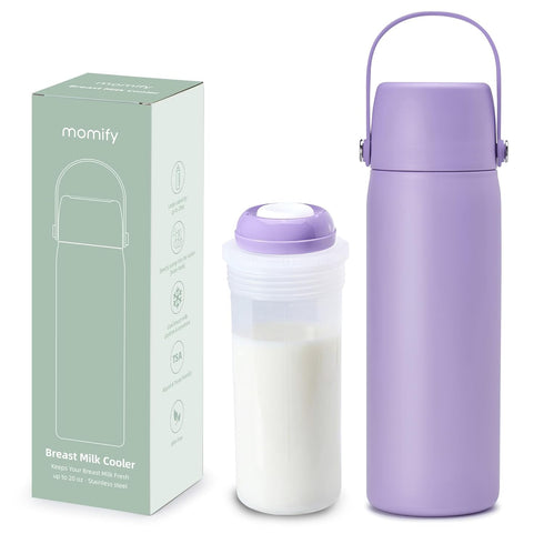 Momify 36-Hour Portable Breastmilk Storage Bottle, 20oz Vacuum Insulated Stainless Steel Breast Milk