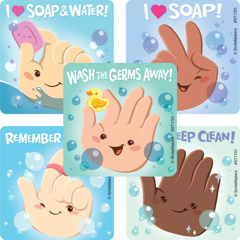 Handwashing Stickers - Prizes and Giveaways, 100 per Pack