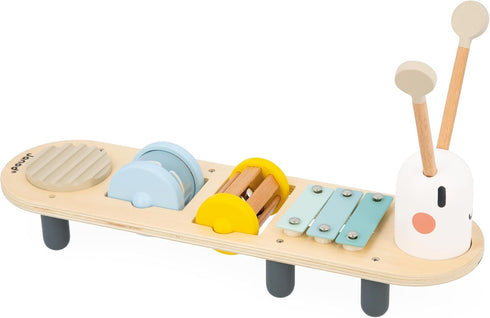 Janod Sweet Cocoon Wooden Music Stand - 5 Instruments to Explore for Ages 12 Months to 3 Years - J04058