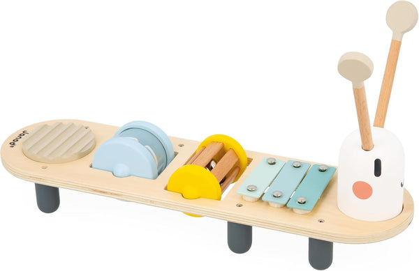 Janod Sweet Cocoon Wooden Music Stand - 5 Instruments to Explore for Ages 12 Months to 3 Years - J04058