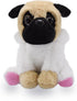 BABOLI 10 Inches Cuddly Little Pug Stuffed Animals Soft Toys with Adorable Bunny-Style Costumes Super Cute Puppy Dog