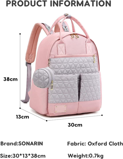 SONARIN Backpack,Large Mommy Multifunctional Lightweight Diaper Bag Capacity Travel Nappy Changing Bag Bag