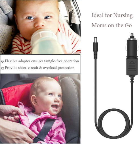 12 Volt Car Vehicle Lighter Adapter, Compatible with Medela Freestyle Charger, Pump-in-Style Advanced, Spectra S1