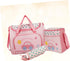 Set Totority Large Capacity Multi-function Diaper Bag for Moms Stylish Pink Tote with Changing Pad Bag and Bottle