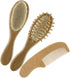 Baby Shampoo Brush Comb Set Newborn Hair Kit Soft Wool Brush Wooden