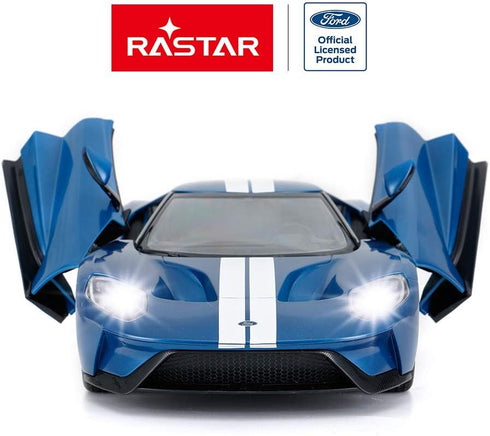 RASTAR RC Car | 1/14 Ford GT Remote Control Race Toy Car for Kids, Open Doors by Manual, Blue (2.4GHz)