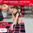 SWOOC Games 2-in-1 Vintage Giant Checkers & Tic Tac Toe Game with Mat, 100% Machine-Washable Canvas