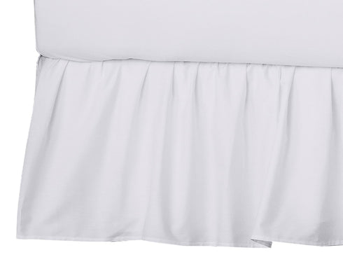 TL Care 100% Natural Cotton Percale Crib Bed Skirt, White, Soft Breathable,