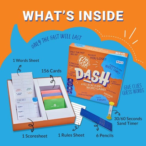 7, 8, 9, 10 (3-6 Fletter Dash, A Fun Fill-in-The-Blanks Strategic Word Card Game for All Ages | Fun and Strategic Word