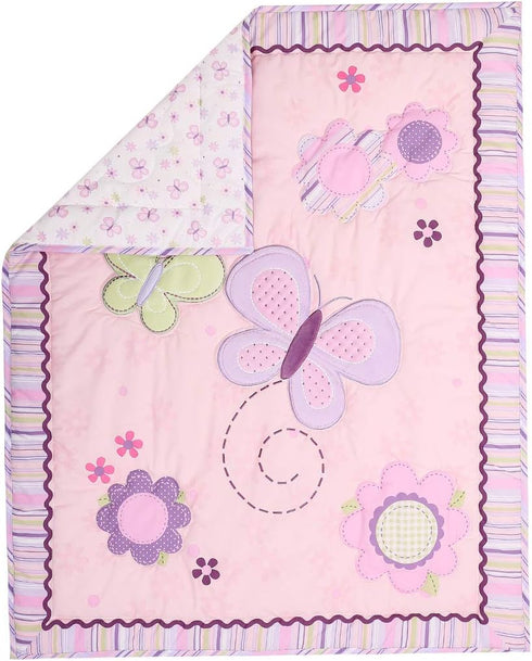CribMATE 1 PC Butterfly Crib Quilt Baby Girl Bed Cover Baby Gift Idea