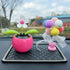 Rose Red Solar Dancing Flower Car Dashboard Decorations - Funny Solar Powered Flower Pot Swinging Toy for Decor