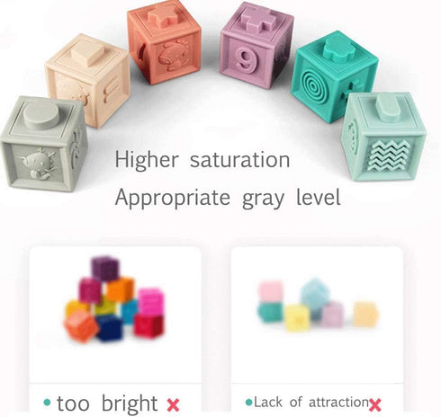 Litand Soft Stacking Blocks for Baby - Sensory Montessori Toys for Toddler Activities - Gifts for 6 to 36 Months