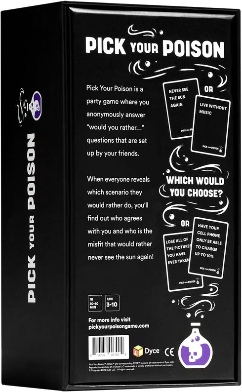 PICK YOUR POISON Party Game - “What Would You Rather Do?” Family Card Game for Kids, Teens, Adults, and Families