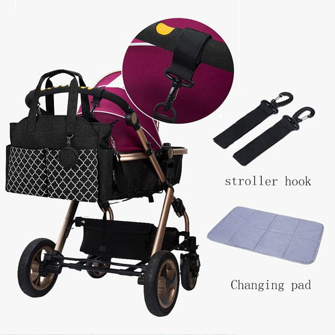 Lmbabter Upgraded Diaper Bag Tote with Changing Station - Versatile Baby Bag with Adjustable Strap