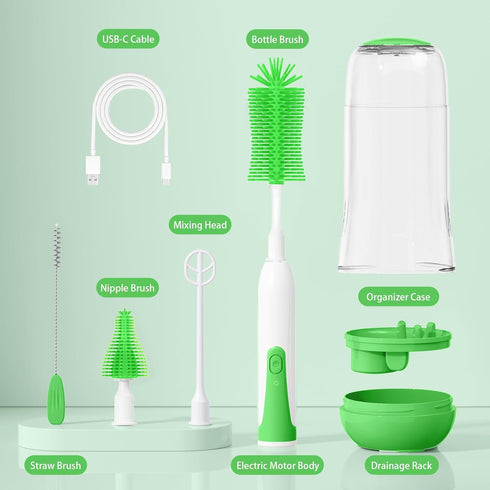 Set Electric Baby Bottle Brush, Rechargable Electric Bottle Brush Cleaner for Travel, Portable Baby Bottle Cleaner