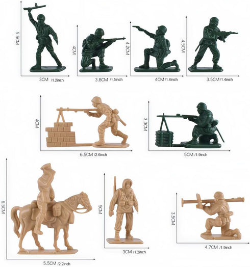 96 PCS Various Pose Toy Soldiers Figures with Military Map - Army Men Action Figures for Kids