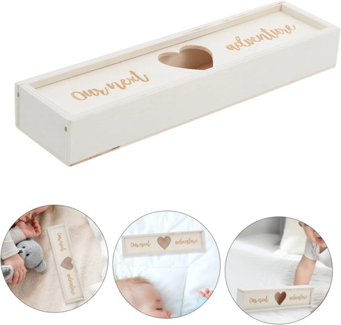 LABRIMP Stylish Wooden Pregnancy Test Keepsake Box for Women Elegant Announcement Holder with Lid for Cherishing First