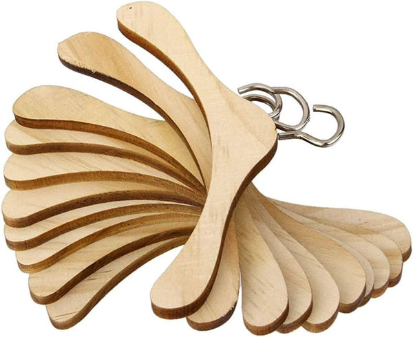 TOYANDONA 10pcs Wooden Dolls Clothes Hanger, Mini Doll Hanger for Dollhouse Miniature Accessories