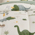Joyreap 4 Set, Set, Piece Dinosaur Toddler Bedding Cotton Toddler Comforter Sheet Green Dinosaurs Print on White Design