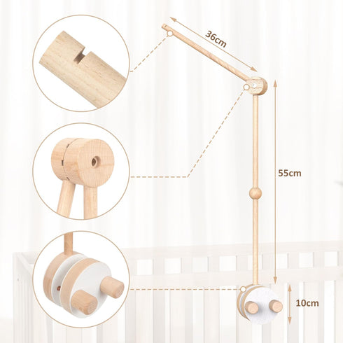 Lavendex Baby Crib Mobile Arm Wooden Mobile Holder for Crib (Beech Wood), Baby Mobile Hanger & Mobile Arm for Crib