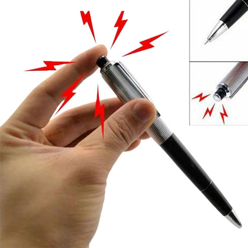 Silver Shock Pen, Lightweight Prank Item, Interesting Shocking Practical Joke Toy for Outdoor Gag Games