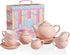 Sweejar Porcelain Tea Set for Little Girls, Kitchen Toys Tea Party Set, Includes Teapot, Cup & Saucer Set of 4