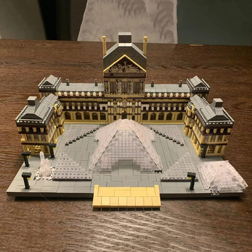 Paris Louvre Museum Building Blocks Set (3377Pcs) - Famous World Architecture Educational Toys Micro Bricks for Kids