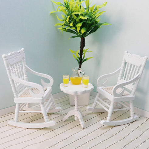 1:12 Miniature Dollhouse End Table Scale Wooden Furniture Round Side Tea Table Model for Dollhouse Living Room Scene