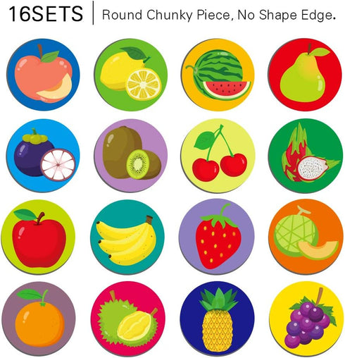 KiDEPOCH Memory Game with 16 Matching Pairs Featuring Fruit Element Non Toxic Preschool Educational Matching Game for Kids Toddlers 3 Year Old and Up