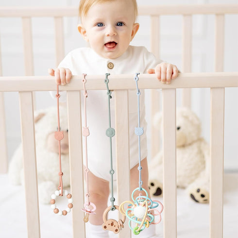 6pcs Baby Toy Straps, Silicone High Chair Accessories, Toddler Bottle Clips for Car Seat Travel