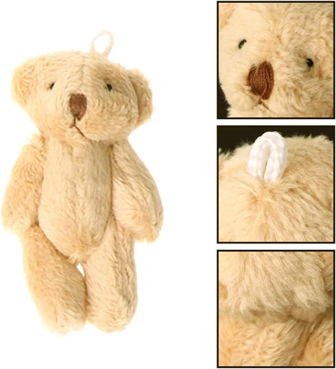 KUDES 12Pcs Mini Joint Teddy Bear Stuffed Animal Plush Toys, Wedding Gift Box Doll Toy for Birthday Cake Decorations