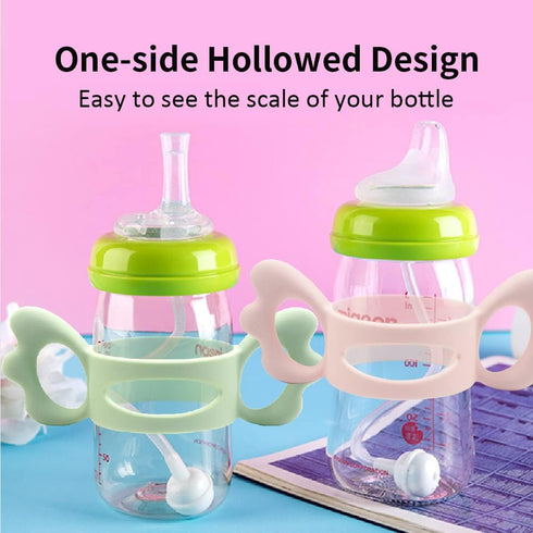 6cm (2 Pack) Baby Bottle Handles, Easy Grip Bottle,Silicone Wide-Neck Bottle Handle, Outer Diameter Over for Bottle