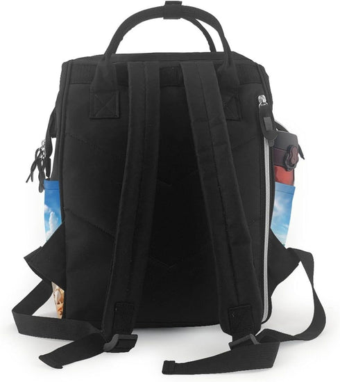 HCBPWVQA Backpack Daypacks Backpack Mommy Pretty Beach and Seashell Diaper Bag with Changing Pad and Pacifier Holder