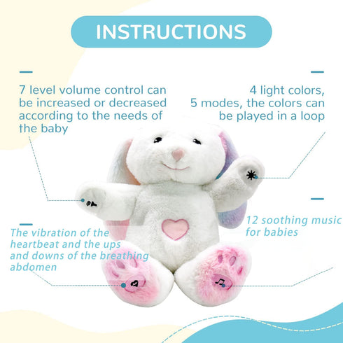 DEARBABY Baby Sleep Soother, Sound Machine,Noise Machine,Baby Shower Gifts Auto Off Timer,Soothe Rabbit Help Kids Go