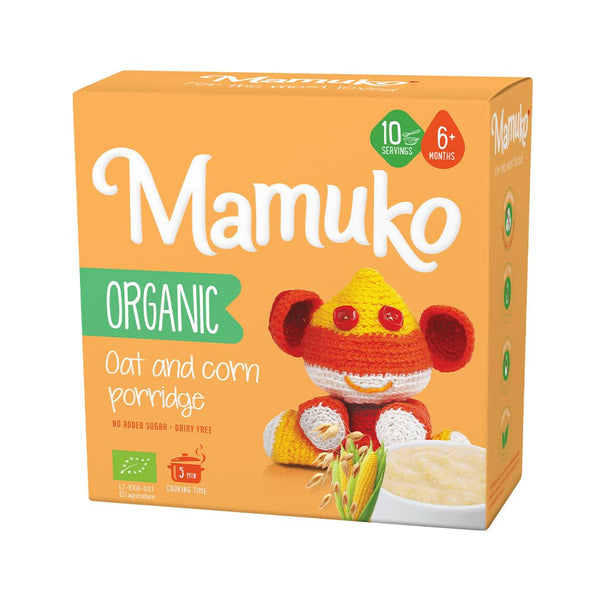 MAMUKO Organic Oat & Corn Grits Porridge - High Fiber Porridge with No