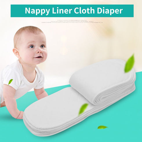 Huhushop 10PCS 6 Reusable Nappy Liners Washable Layers Soft Incontinence Cloth Diaper Insert Liner Nappy Pad Baby