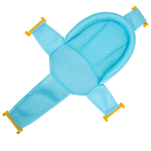 Baby Bath Seat, Infant Bathing Support Mat with Four Safety Support Corners, Comfortable Mesh for Newborn - Blue