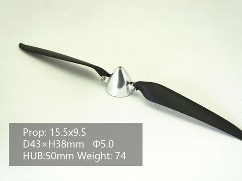 Viloga 15.59.5 inch D43H38mm, 5.0 (15.59.5, 5.0) RC Plane Folding Propeller w/Spinner Size and Motor Shaft Diameter