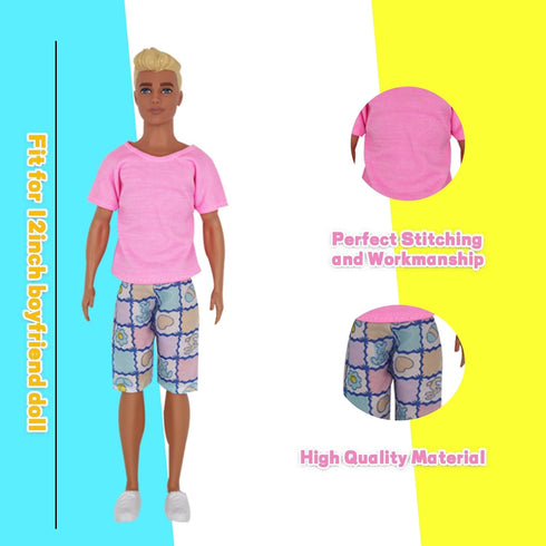 EuTengHao 25Pcs Doll Clothes for 12 Inch Boy Dolls - Includes 16 Different Wear Clothes and Accessories