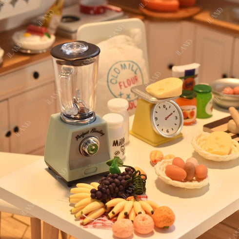 1:12 iLAND Miniature Dollhouse Accessories on Scale, Dollhouse Kitchen Accessories of Mini Blender & Kitchen Scale