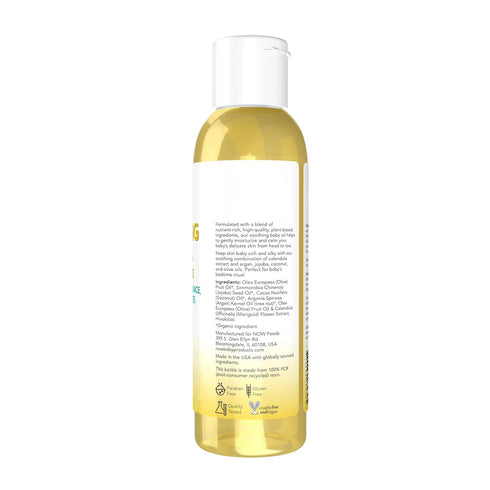 4-Ounce NOW Baby, Soothing Baby Oil, Fragrance Free, No Artificial Fragrance, Parabens, Phthalates, or Petrolatum
