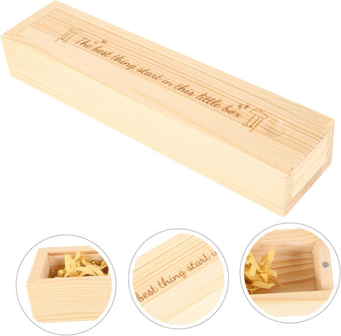 Garneck Pregnancy Announcement Keepsake Box Decorative Wooden Storage Case for Pregnancy Test Mementos Unique