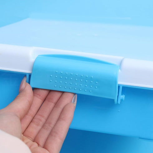 GWUIOREX Multipurpose Sensory Bin, Sand Tray with Lid, Portable Storage Box, Perfect for Sandbox, Poolside, Beach