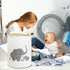 CLOCOR Collapsible Round Storage Bin, Large Storage Basket, Clothes Laundry Hamper, Toy Storage Bin (Love Elephant)