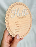 Kemmintvn Hello World Baby Wooden Ornament, Newborn Birth Announcement Plaque, Baby Milestone Keepsake, Nursery Decor