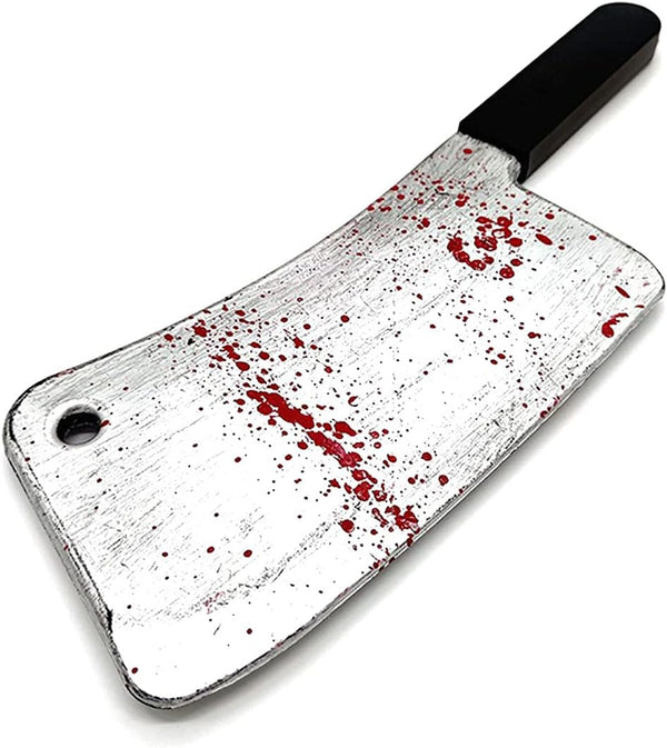 Blood Butcher Plastic Knife - Realistic Horror Plastic Props Toy for Halloween Fools Day Party (Butcher Knife)
