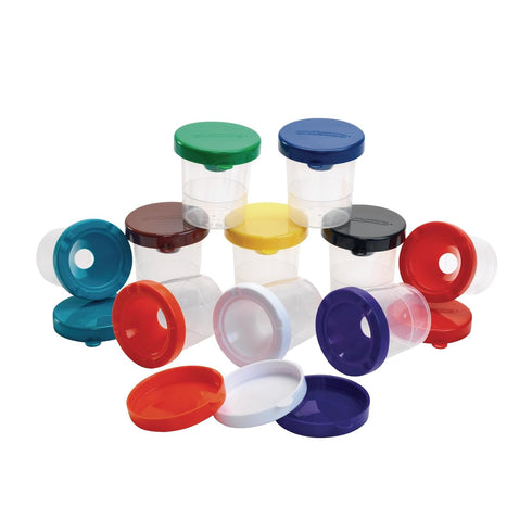 Colorations No-Mess, Air-Tight Paint Cups for Kids, Set of 10, Essential Painting Supply for Homeschool Use