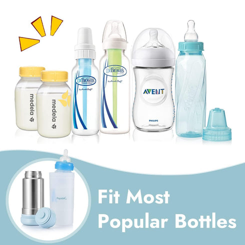 12 OZ Papablic Portable Travel Baby Bottle Warmer On The Go, Fits Most Car Cup Holders, Stainless Steel Bottle Warmer