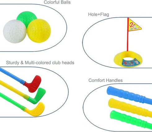Plastic Golf Clubs, Educational Golf Toys Sets for Toddlers Kids, Outdoor Indoor Sports Golf Game Toys for Boys & Girls