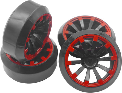 4Pack Vgoohobby RC Drift Wheels and Tires Set,RC Hard Tyres & Wheel Rims 12mm Hex Compatible with Traxxas HSP Tamiya Kyosho 1/10 Model On-Road Drift Drifting RC Car by Vgoohobby